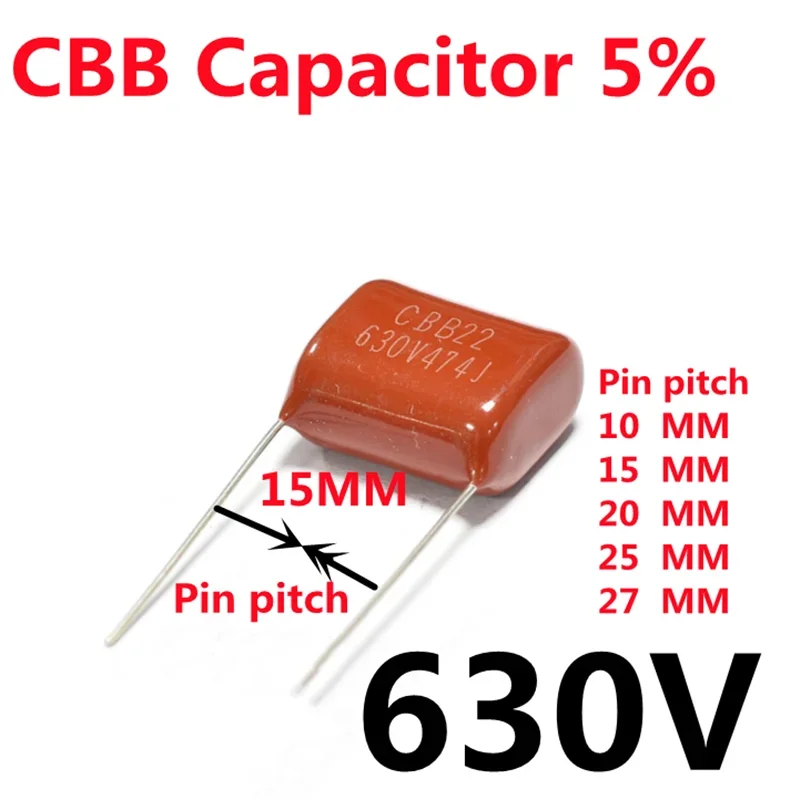 5pcs CBB Polypropylene Film Capacitor 223 333 473 683 104 154 224 334 474 684 105 102 222 472 332 103 153 225 0.1UF 1UF 0.68UF