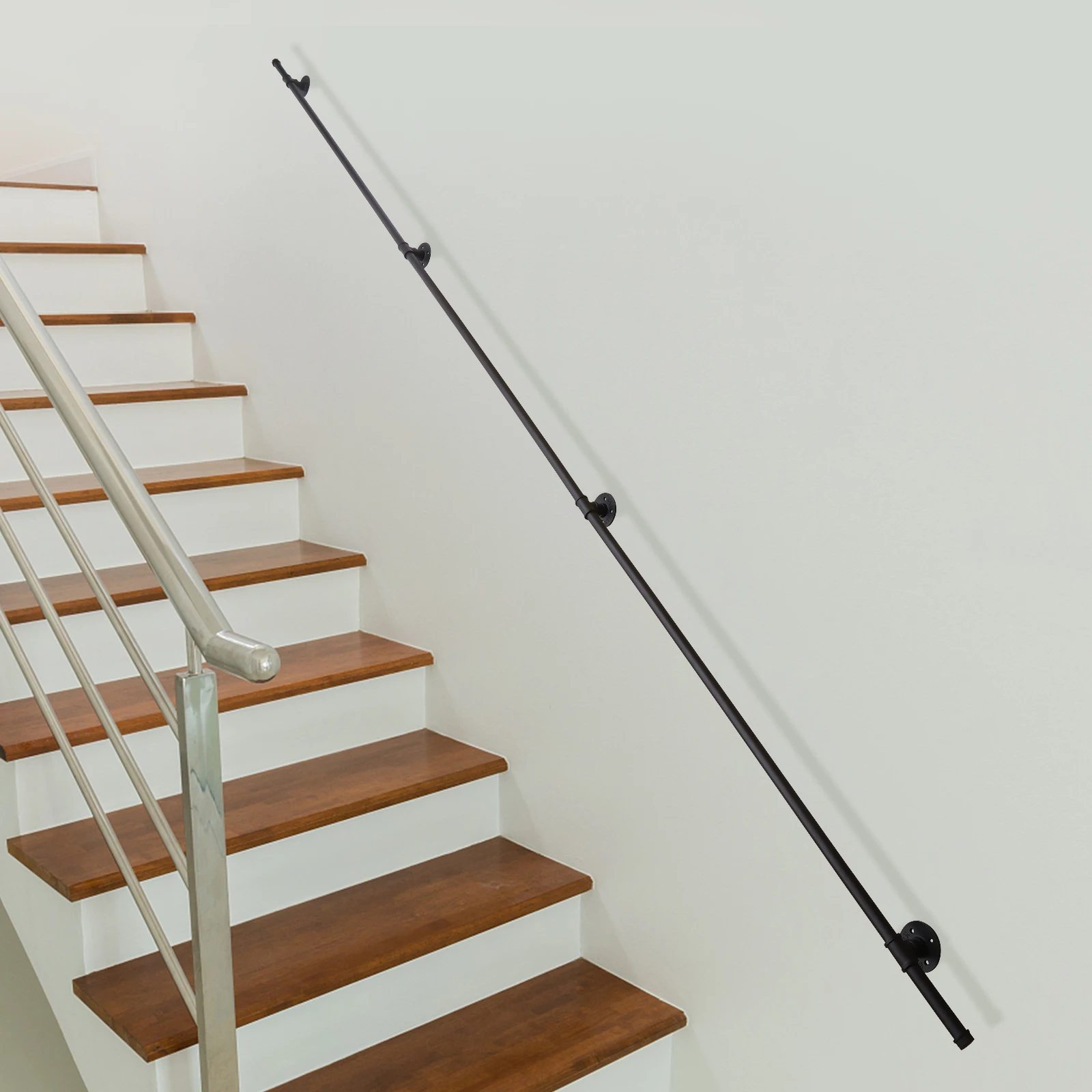 Durable Pipe Handrail, High-Quality Cast Iron & Galvanized Steel, Rust-Proof, Corrosion-Resistant, Easy Installation, Ideal for