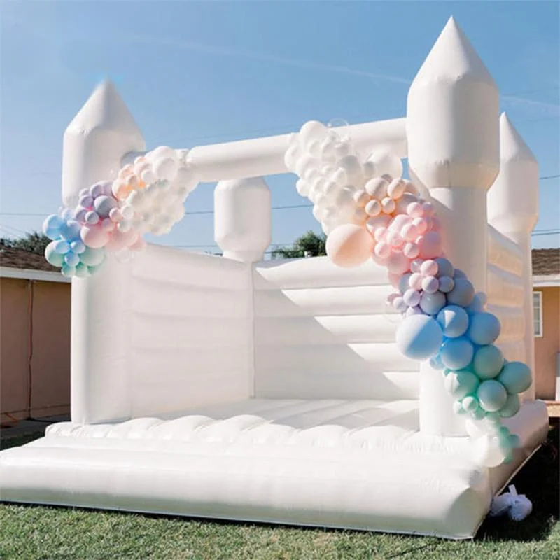 Outdoor Activiteiten Wit Opblaasbare Bruiloft Uitsmijter 4.5X4.2M Feest Springkussen Caslte Jumper Huis Te Koop