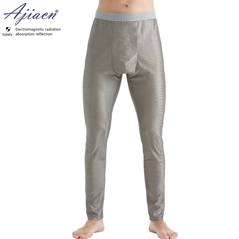 Genuine electromagnetic radiation protective 100% silver fiber knitted fabric long underwear EMF shielding thermal underwear