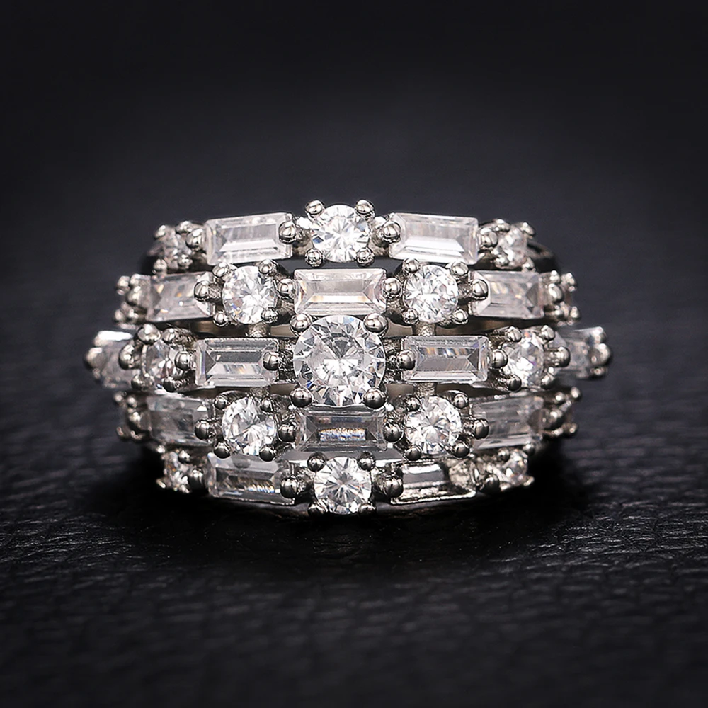 CAOSHI Luxury Trendy Shiny Zirconia Finger Ring for Female Gorgeous Accessories for Party Delicate High-quality Gift for Mom