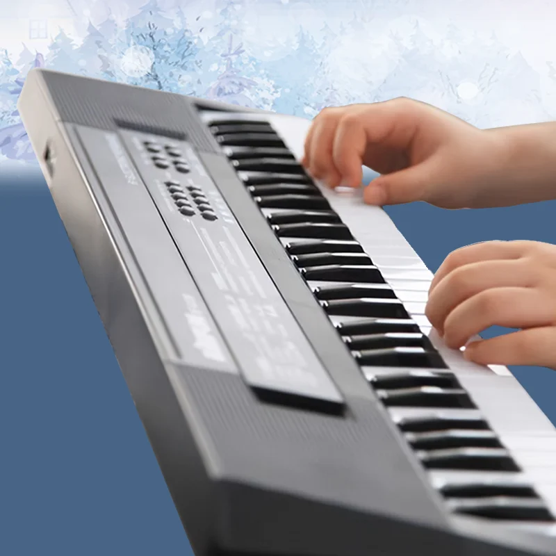 Piano elétrico com microfone para crianças, 54 teclas, música digital, brinquedos de ensino e aprendizagem, instrumento musical, presentes