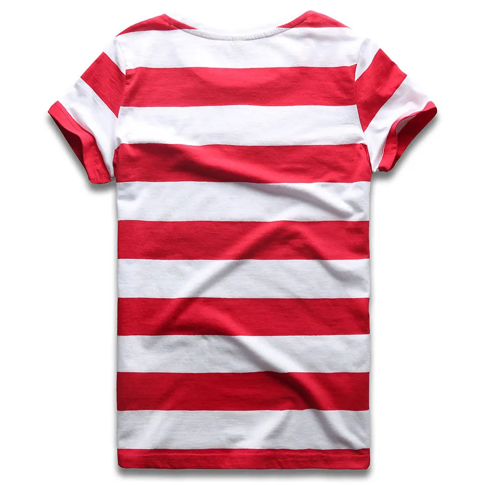 Zecmos-Camiseta a rayas blancas y rojas para mujer, camisetas de manga corta con arcoíris redondo, camisetas informales de verano, geniales