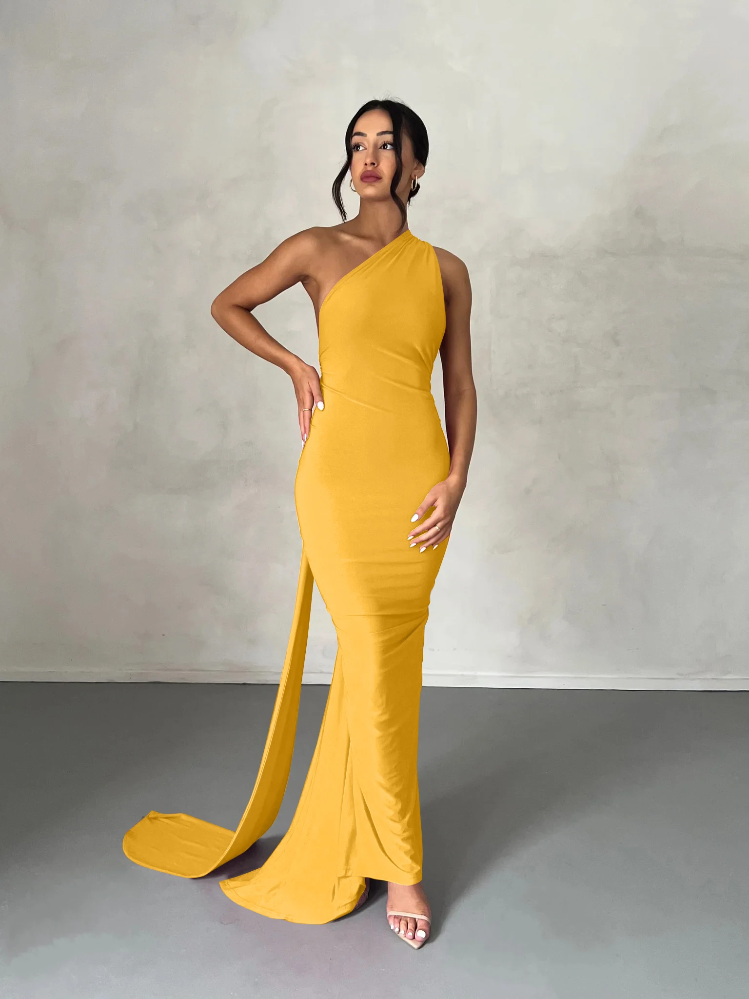 Hugcitar One Shoulder Backless Adjustable Scarf Loop Ruched Sexy Maxi Dress Women Elegant Y2K Streetwear Festival Outfit 297 Sa6ef6c3e13cf46d4ab659bdc5fe8029bm