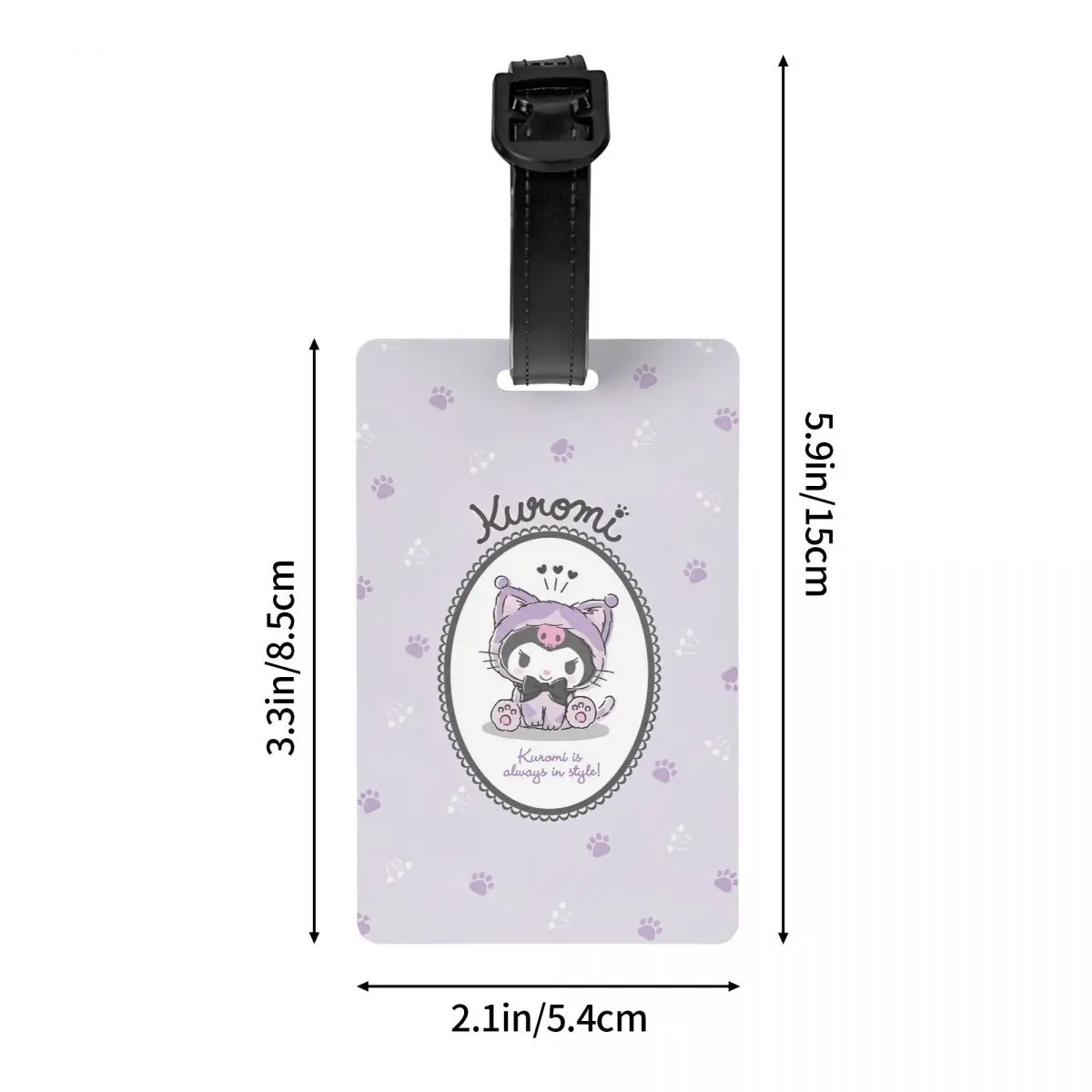 Sanrio Kuromi Schattige Cartoon Bagagelabel Koffer Reisaccessoires Houder Bagagelabels Bagagetasje Tags ID-Adres