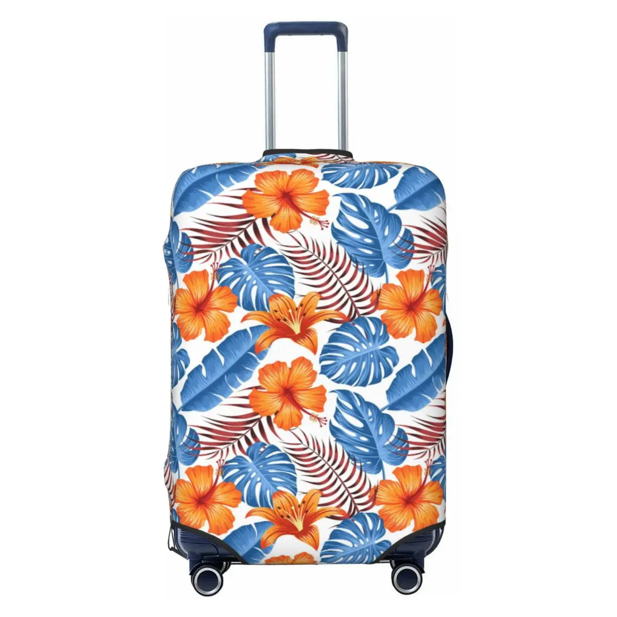 

Hawaii Floral Tropical Flowers Leaves Travel Luggage Cover Washable Suitcase Cover Protector Fit 18-32 Inch