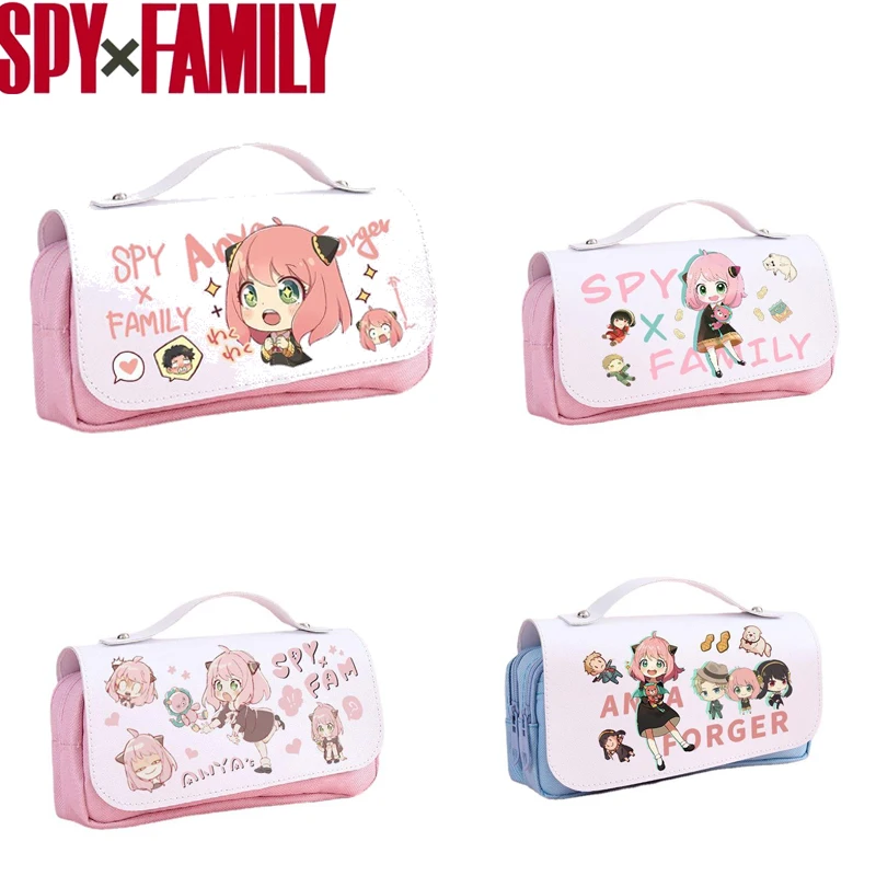 Nuovo Anime Spy X Family Anya studente astuccio cartone animato carino grande capacità multifunzionale Desktop Storage Bag regali pratici