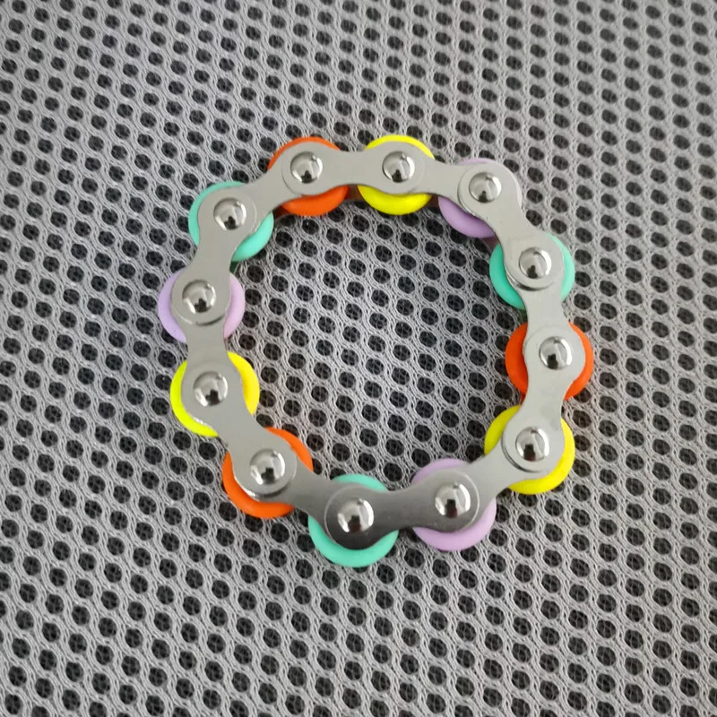 チェーン自転車型指先減圧ローリングおもちゃ、感覚減圧、子供・大人向け指遊び、自閉症、ストレス、不安解消フィジェット