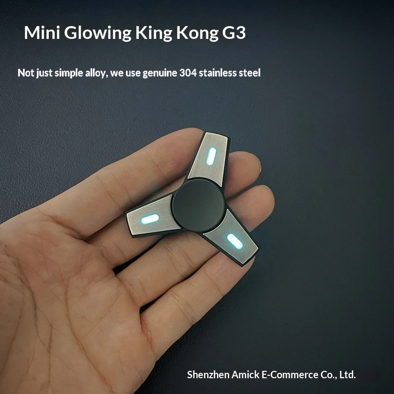 Novel Mini Fidget Spinner Luminous Stress Relief Toy EDC Cool Stainless Steel Gyroscope Relieves Relaxation Fidget toys