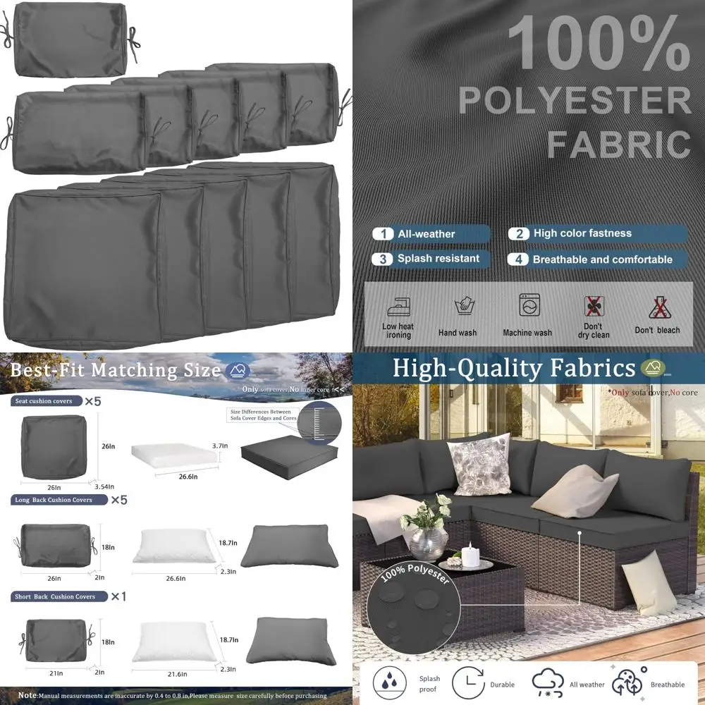 

patio furniture cushion covers - outdoor sofa slipcovers with zipper for easy removal