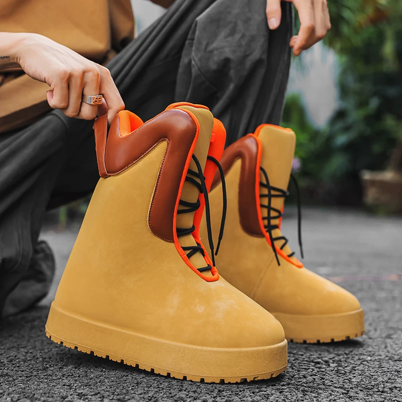 

Fashion Shorts Boots Comfort Keeping Warm Male Shoe 2025 New Winter Man Casual Shoes High Top Men Sneakers Flat Bottom Anti Slip