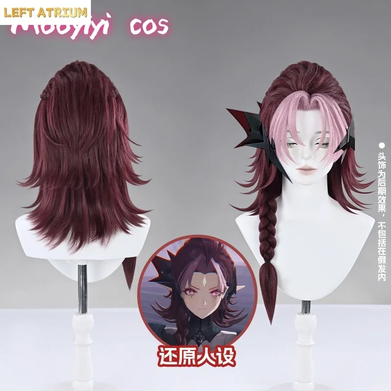 

Newly Nefarith Cosplay Wig Halloween Christmas Comic Exhibition Game Arknights Endfield Free Cap Cute Wig 55CM Length