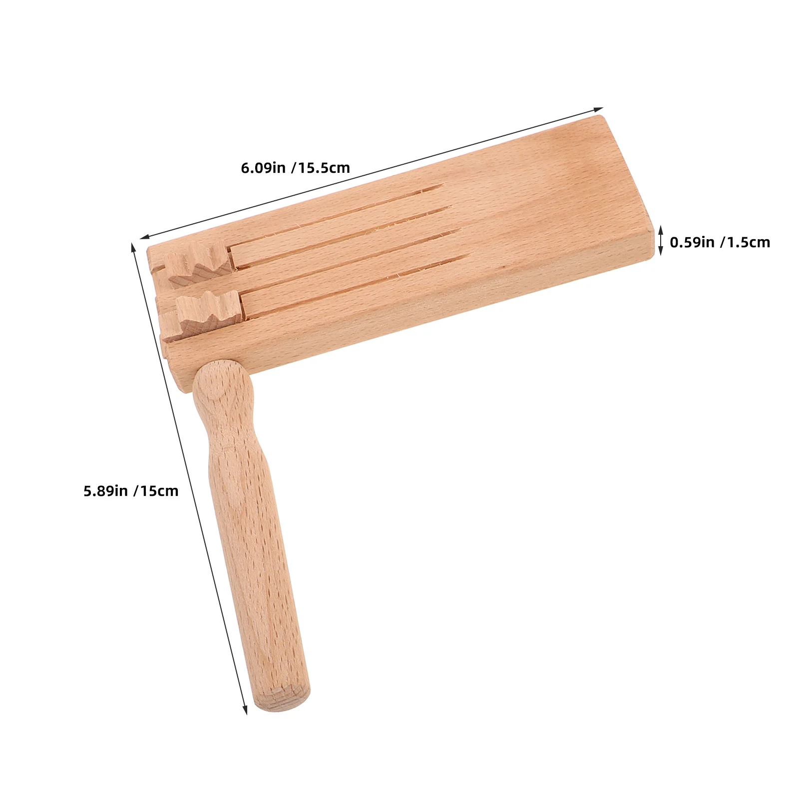 2 Buah Pembuat Suara Ratchet Berputar dari Kayu Alami dengan Struktur Dua Baris untuk Acara Olahraga Pesta Ulang Tahun Anak-Anak yang Menyenangkan dan Interaktif