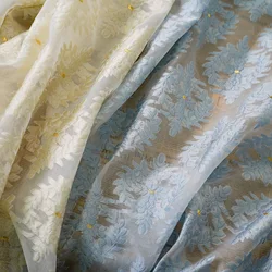 Slightly Transparent Jacquard Organza Fabric Spring Summer Flower Dress Skirt Shirt Decorative Sewing Fabric