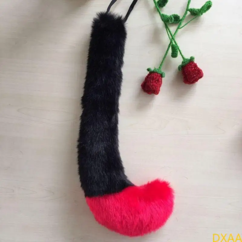 DXAA ANIME POUR WOLF COSPLAY PRIPS ACCESSORY COUNTRE Couleur en peluche oreilles Bandana Hoop Animal Long Tail Halloween