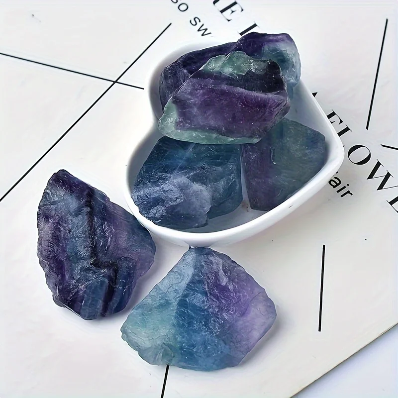 Natural rainbow fluorite rough stone, aromatherapy diffuser, quartz ore specimen