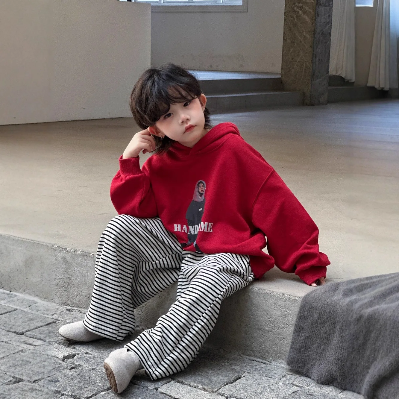 

Children Clothing Korean Style All Match Hooded Sweatshirt 2025 Autumn Boys Fashion Printed Pullover Loose Comfortable Top