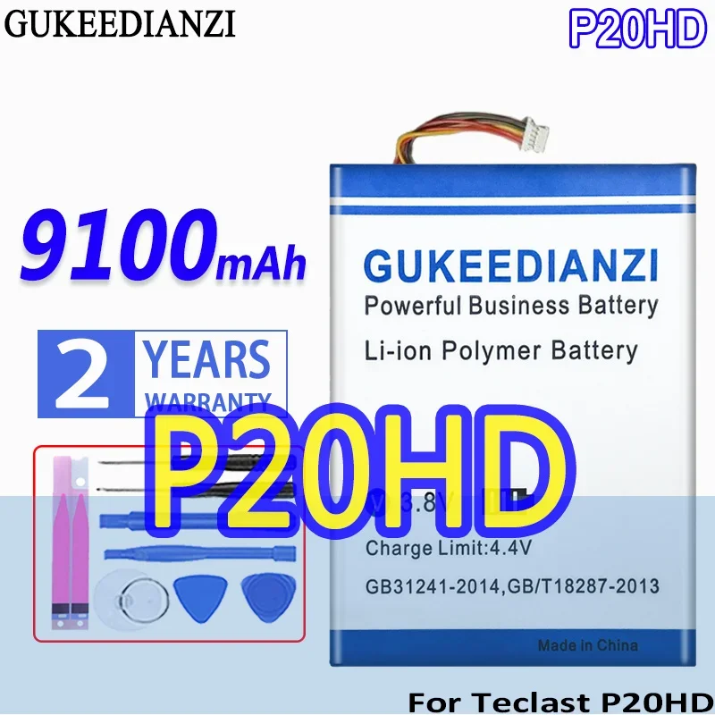 

High Capacity GUKEEDIANZI Battery 9100mAh For Teclast P20HD 98 4G ID N6H1 P20 HD 5 Wire Plug Batteria