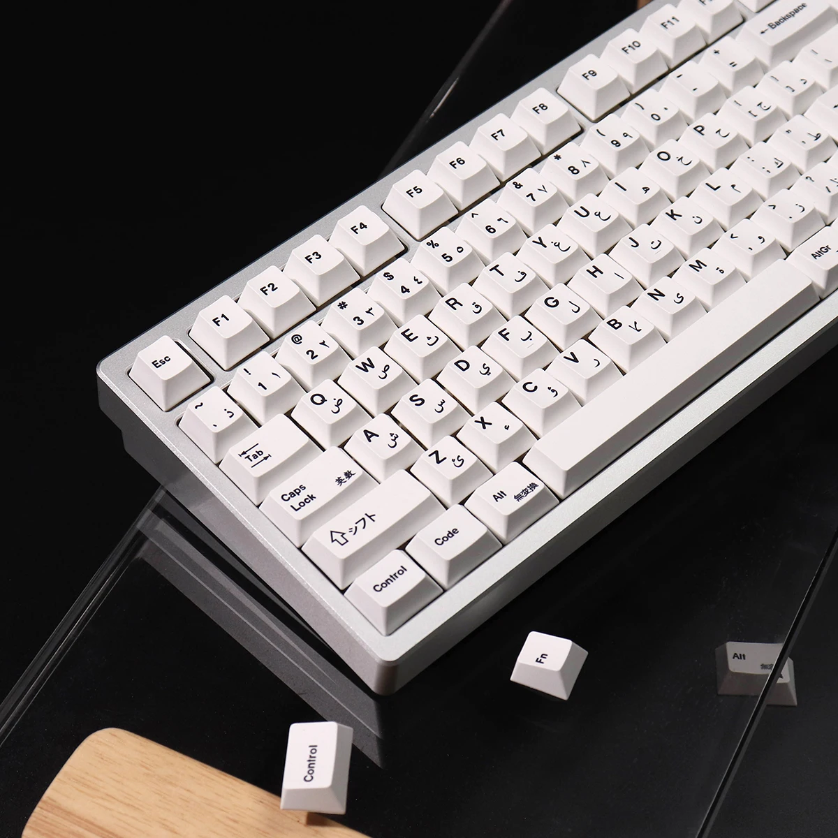 Teclas árabes blancas minimalistas, 142 teclas, PBT, tinte Sub, perfil de cereza, para teclado mecánico MX Cherry 64/87/96/104