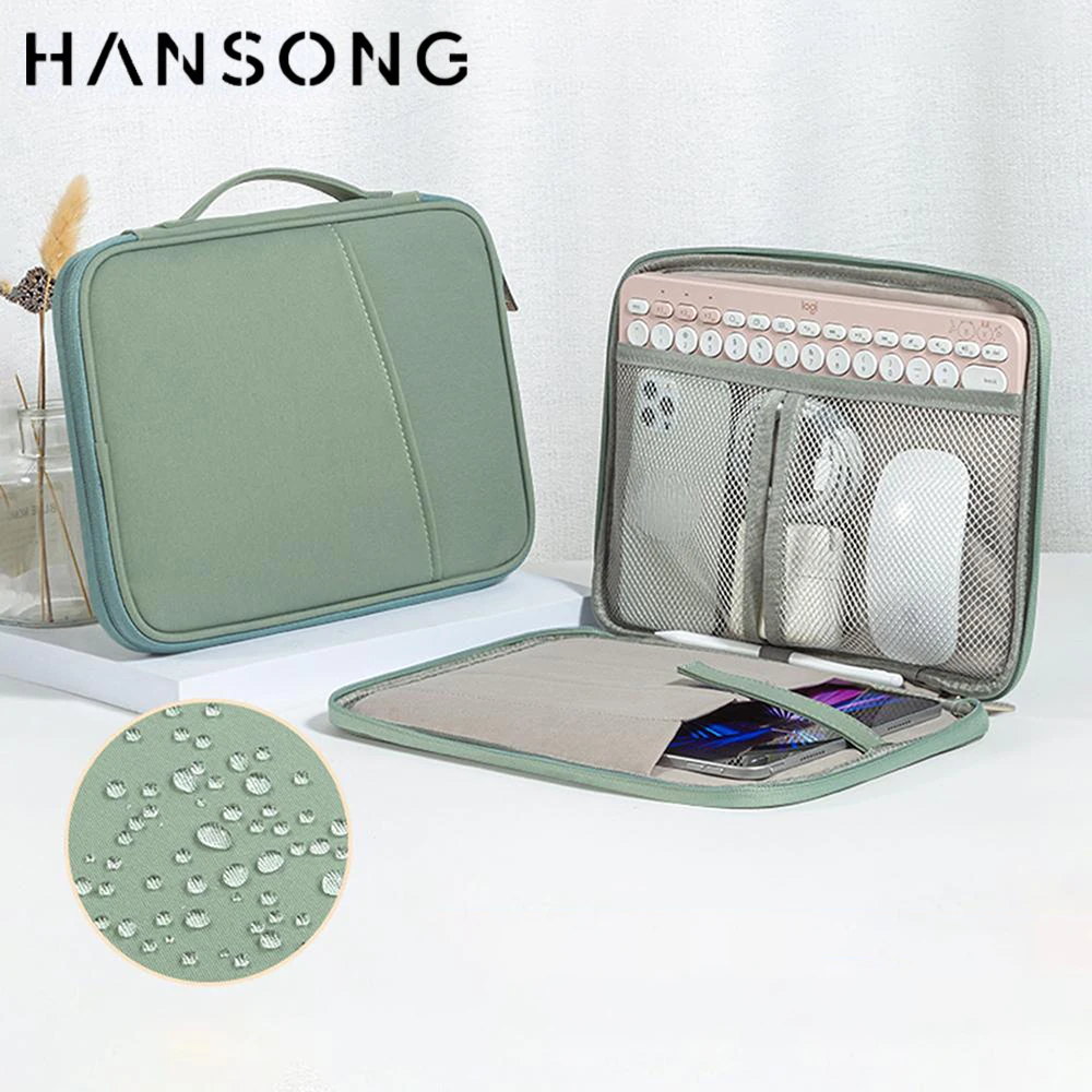 Tablet Handbag Case for iPad Samsung Xiaomi Lenovo Surface 11-13 inch Sleeve Bag Shockproof Protective Pouch Multi Pockets Cover