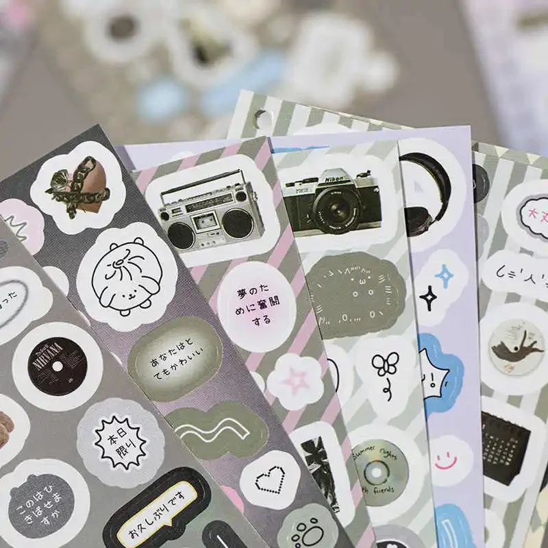 30sheets/piece Laptop Kpop Scrapbook Journal Kawaii Stickers Kids Gift Korean Ins Cute Collage Material Decorative Sticker Book image 5