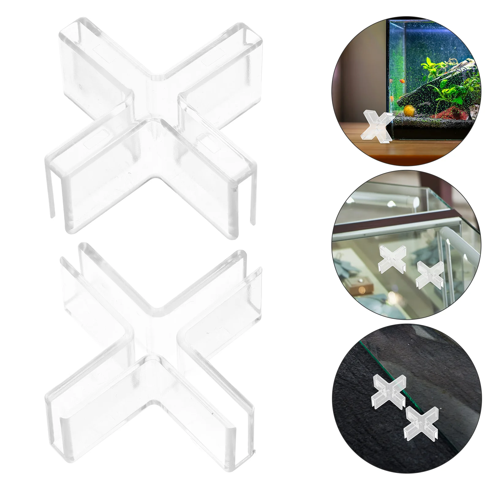 

10pcs Glass Fixation Clips Transparent Plastic Multifunctional Fish Tank Connectors Display Cabinet Brackets Easy