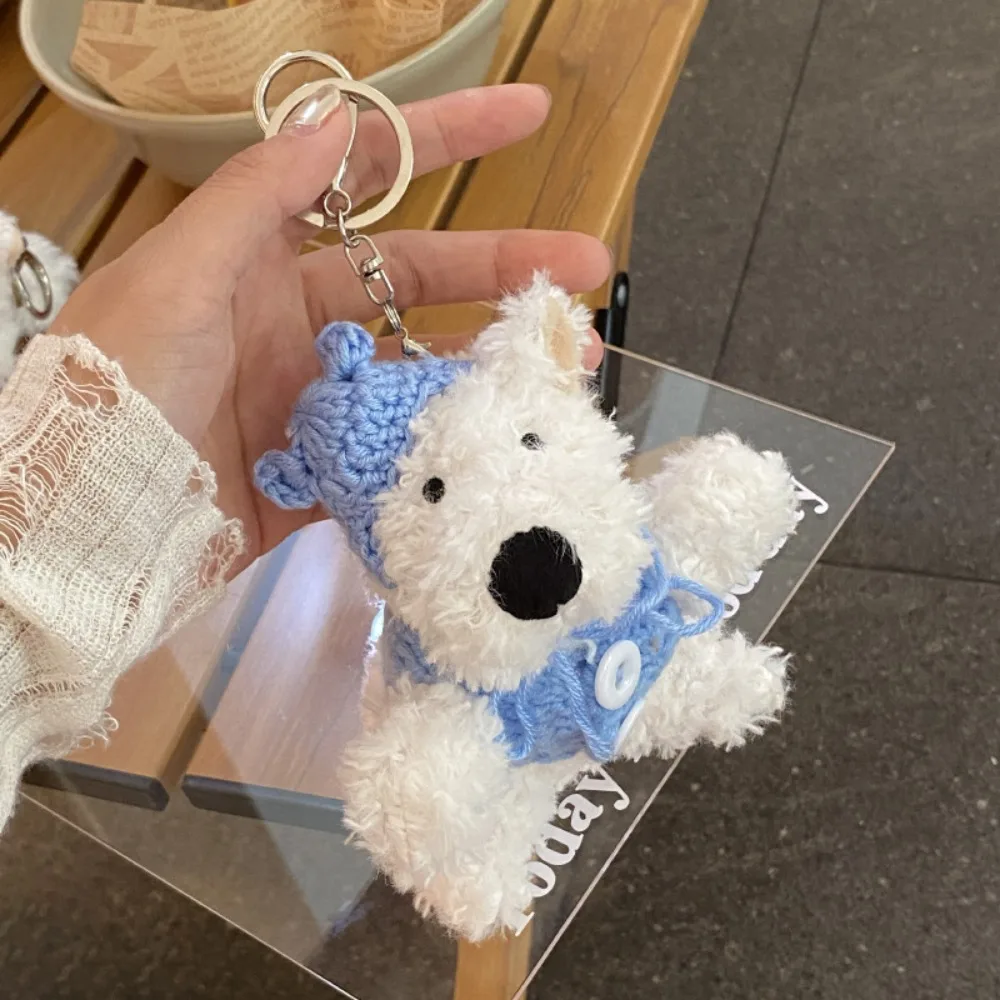 

Cartoon Doll Plush Doll Pendant Wearing Sweater Dog Cartoon Animals Keychain Bag Hanging Cute Stuffed Toy Puppy Keyring Women