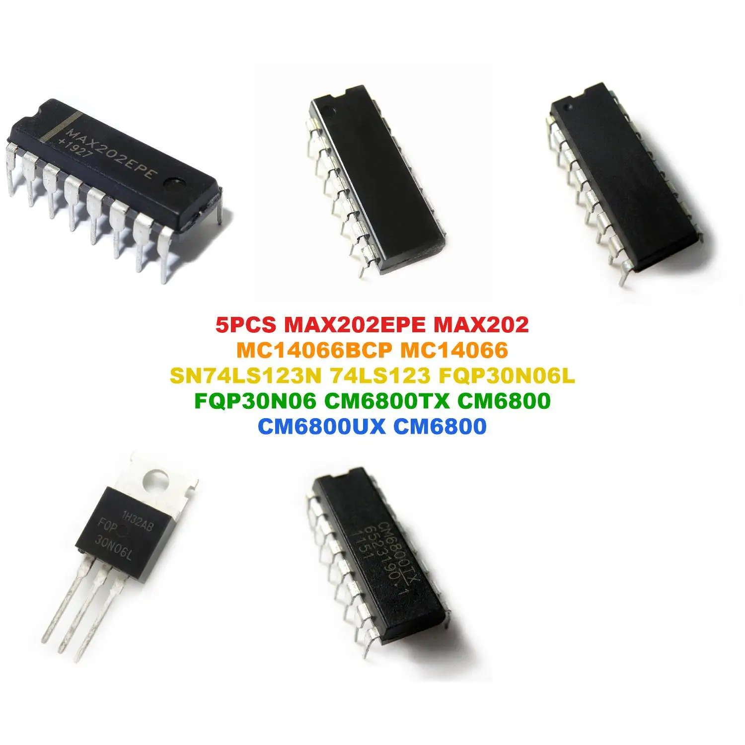 MAX202EPE MAX202 MC14066BCP MC14066 SN74LS123N 74LS123 FQP30N06L FQP30N06 CM6800TX CM6800 CM6800UX CM6800