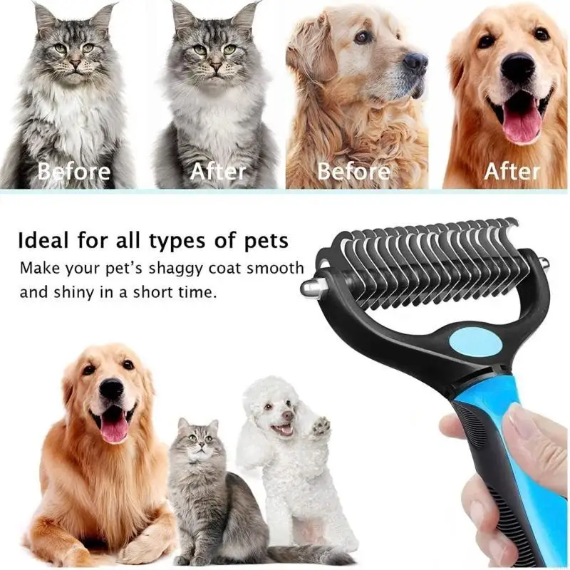 68UC Pet Hair Removal Combs Rake Combs Deshedding Combs Dematting Combs Shedding Combs Dogs Combs Cats Combs Grooming Combs