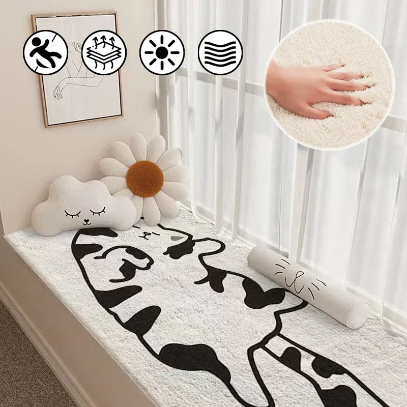 Japanese and Korean style bedroom bedside mats cute cartoon image living room rug children's room rectangular decorative carpet