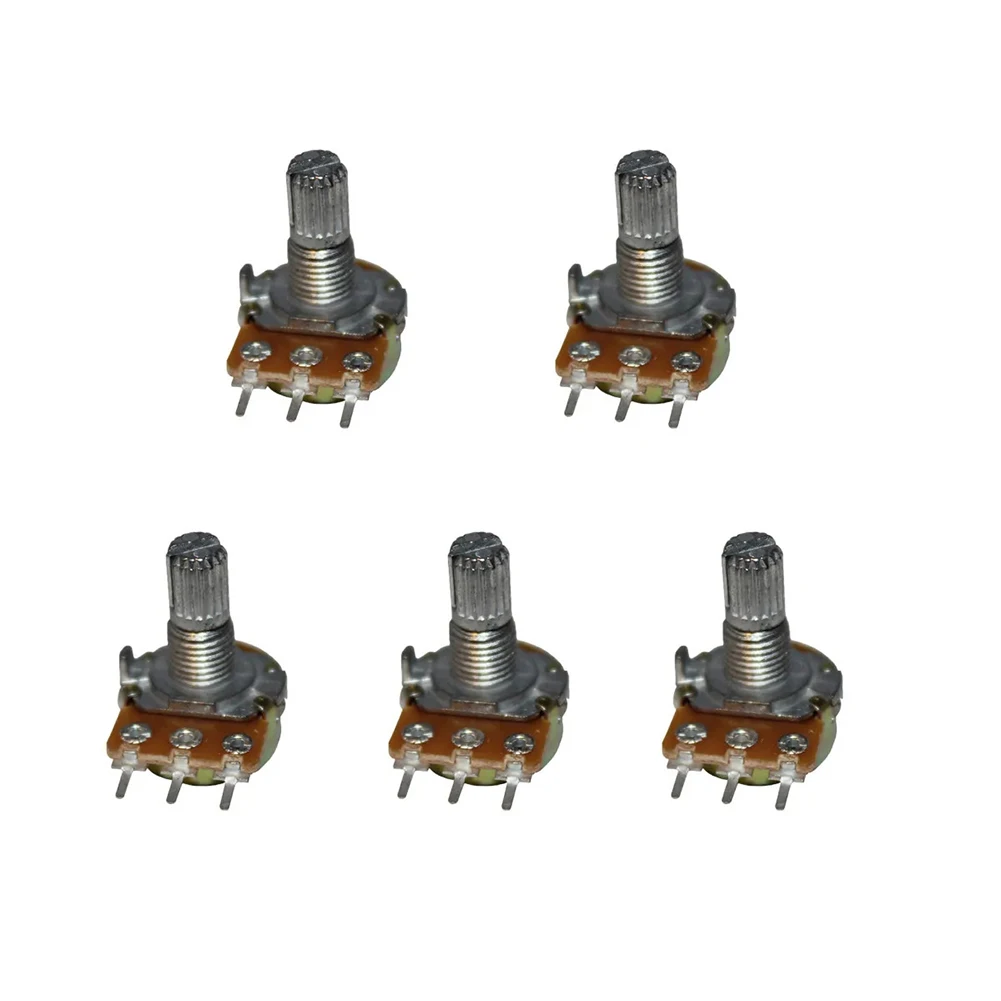 5Pcs 50K B50K WH148 Angled Linear Potentiometer with Switch Shaft for Electronic Projects and DIY Applications