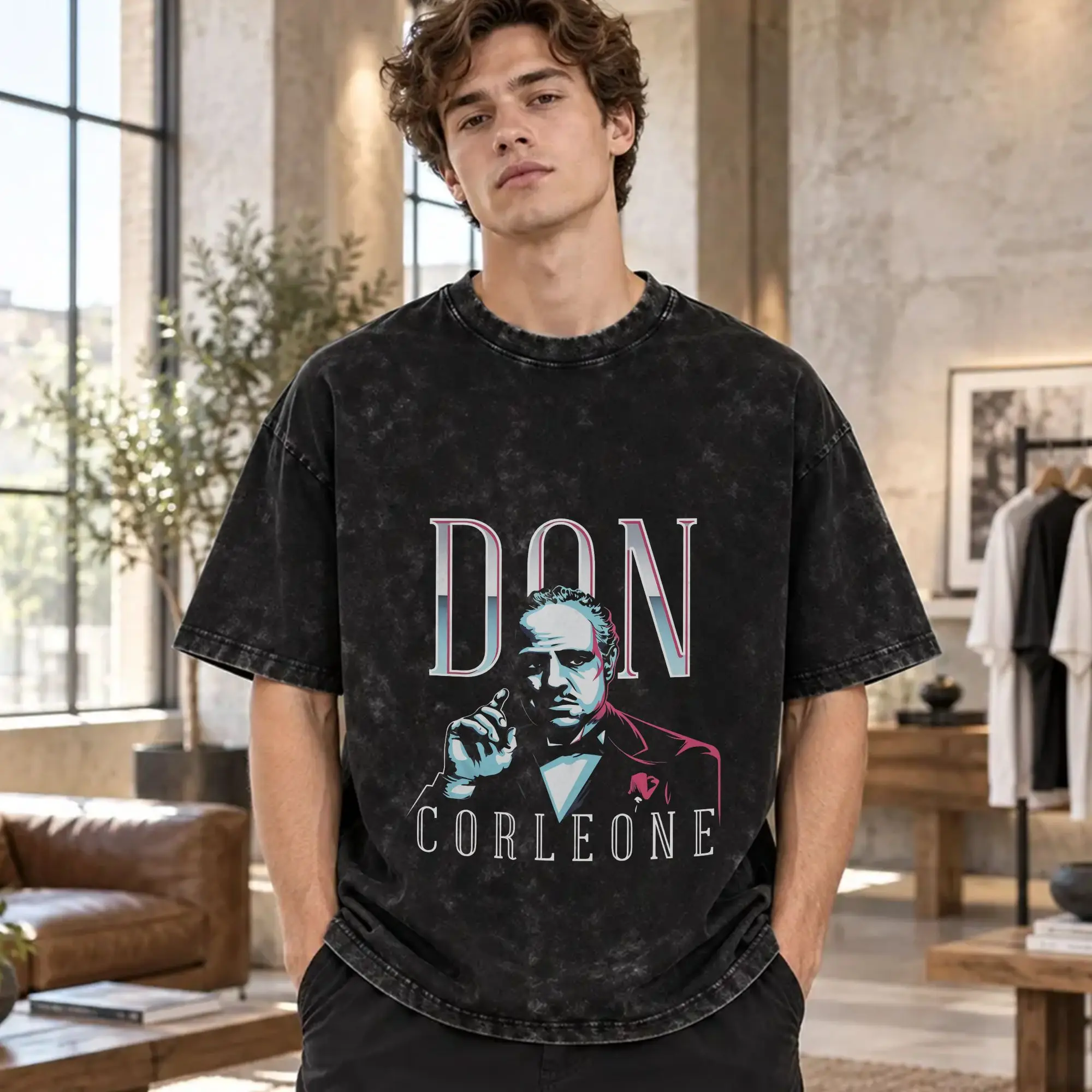 The Godfathers Vito  T Shirts Men's  Pure Cotton Vintage T-Shirts O Neck  Tees Short Sleeve Clothes Gift Idea