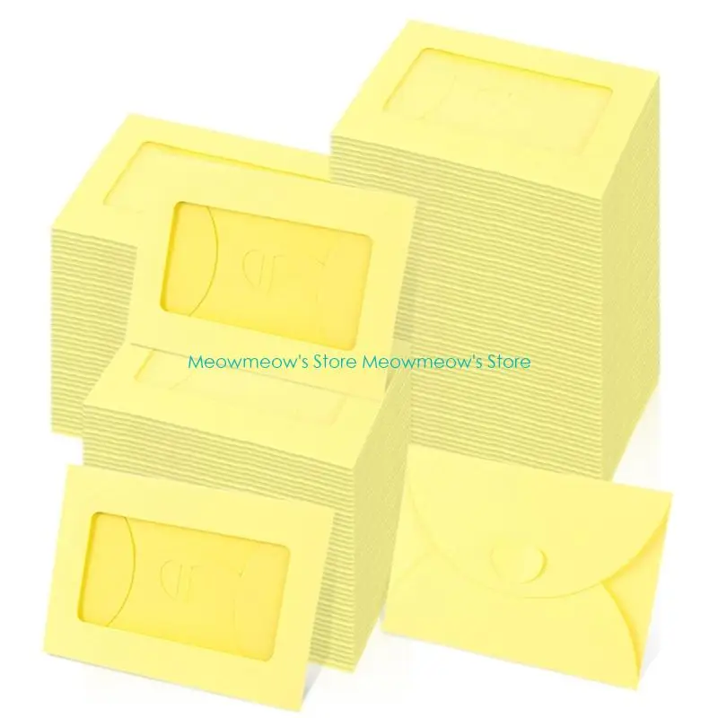 W91A 50Pcs 10x7cm Colorful Papers Paper String Business Envelope Latches Closure Design Heart Clasps Cardboard Envelope Set