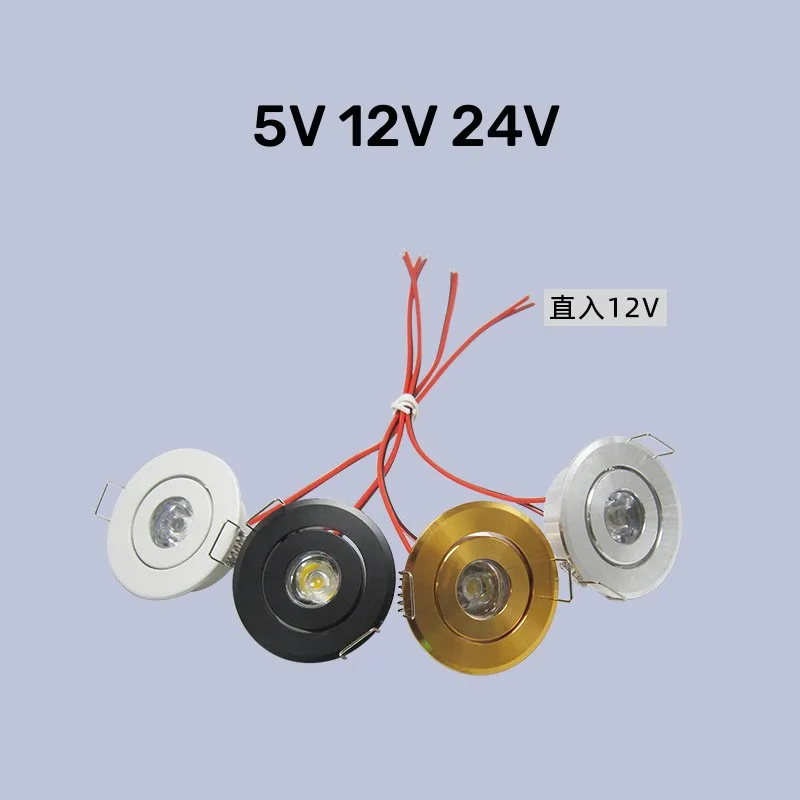 Mini LED Verzonken Plafondlamp LED Downlight 1W DC12V 24V Spot Light voor Keuken Slaapkamer Showcase Kast kledingkast Nachtlampje