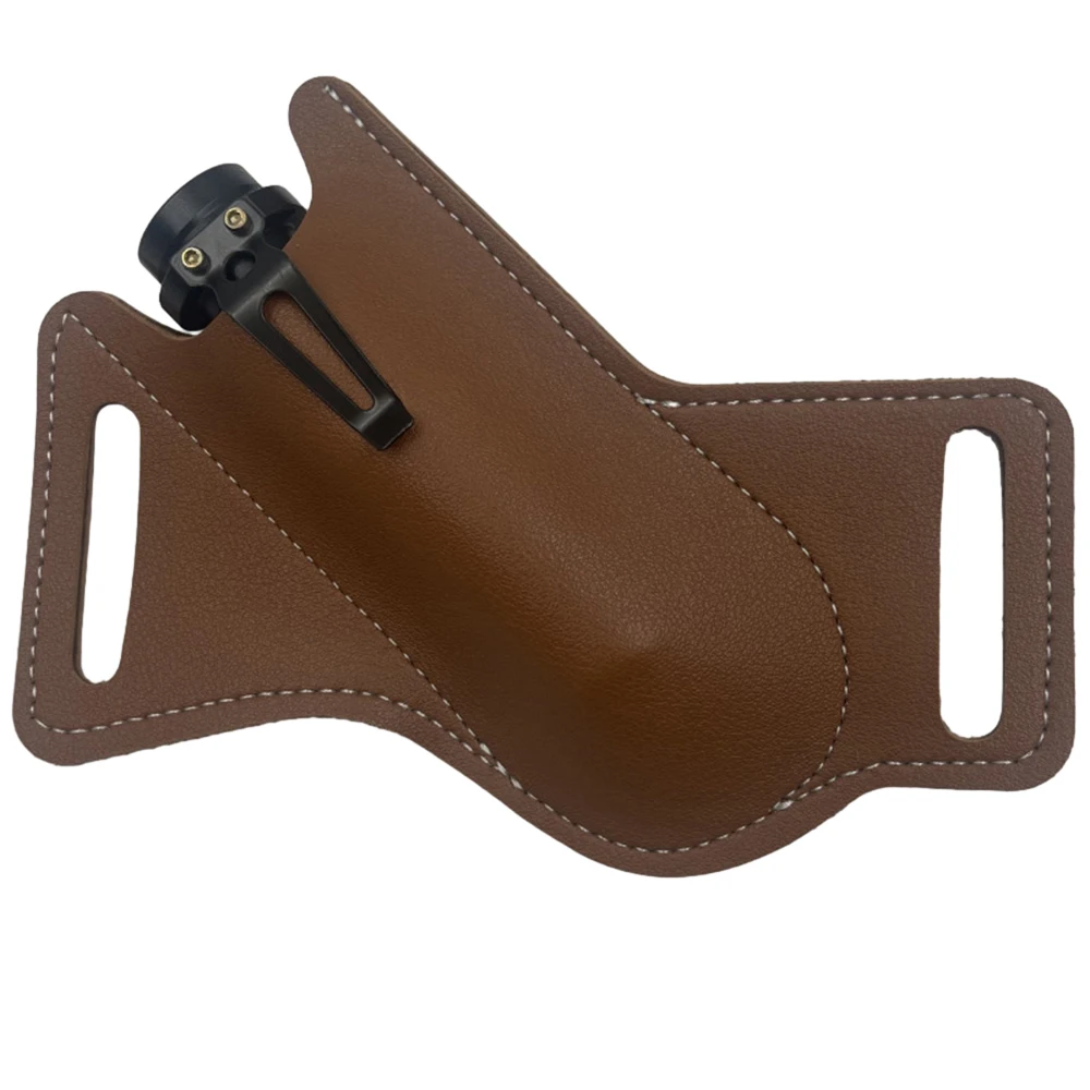 Bolsa de cintura de cuero PU plegable, cuchillo de película, soporte de Clip de cinturón, bolsa de herramientas de Camping de bolsillo, funda de