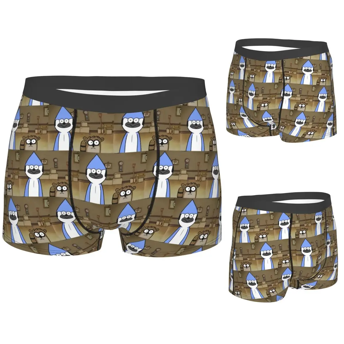 

Трусы-боксеры, шорты Mordecai And Rigby, мужские вентилируемые трусы для Homme, мужской подарок бойфренду