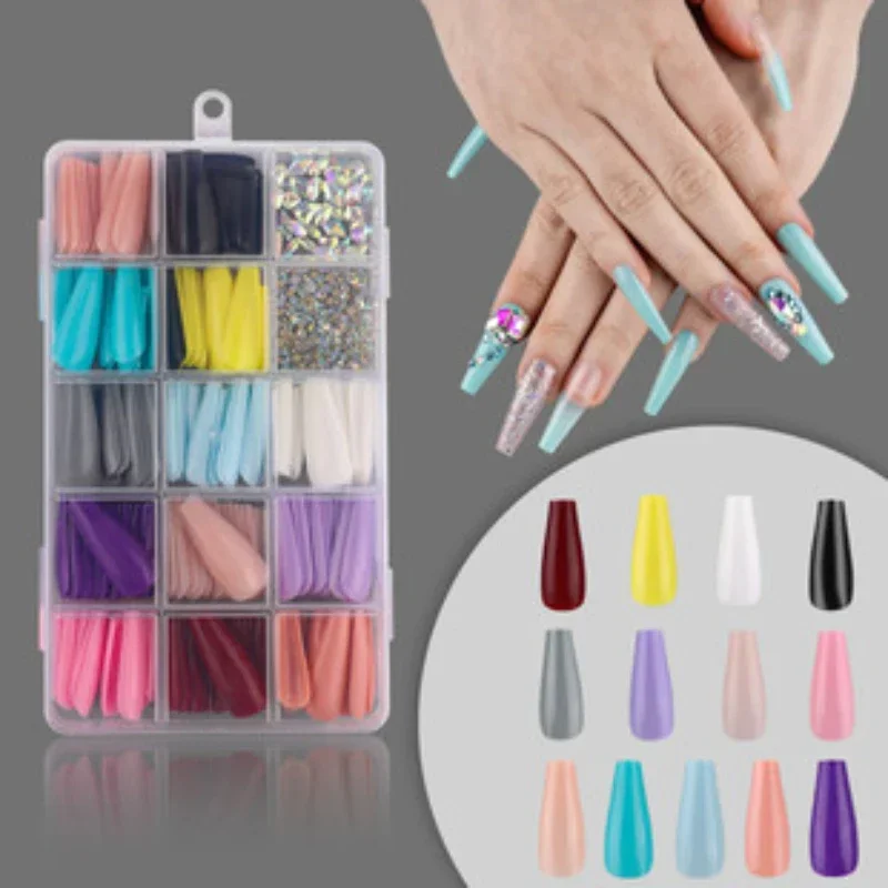 24 Pcs/ Set Solid Color Matte Coffin Fake Nails Tips for Extension Manicure Art Wholesales Press on Ballet Fake False Nails Hot