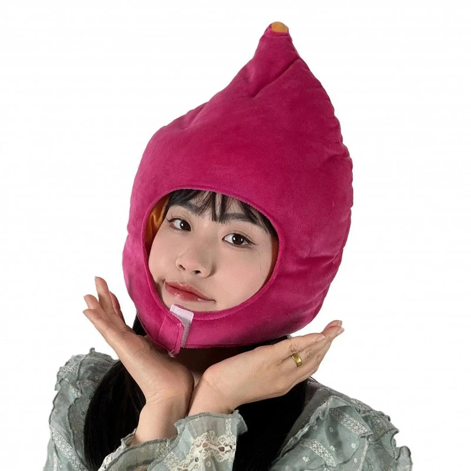 Chapéu de pelúcia vegetal chapéu de batata doce engraçado decorativo para mulheres meninas dos desenhos animados headwrap festival capuz de esqui cosplay traje