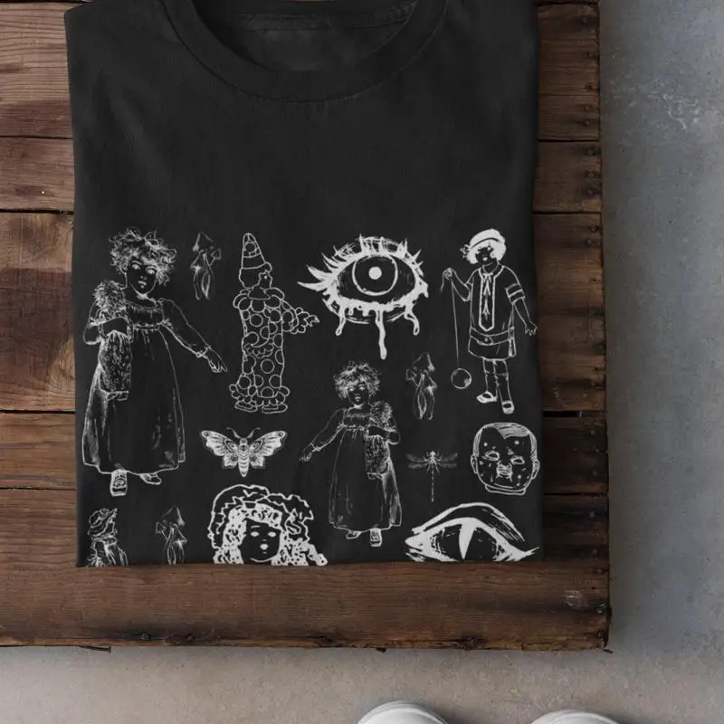 

Футболка ужасов, темная детская одежда в стиле гранж, готическая ведьма, острый таксидермия, клоунский торговый центр, традиция