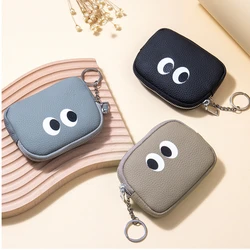 Genuine Leather Wallet Bag Student Cute Cartoon Small Hand Coin Purse Card Holder Key Lipstick Earphone Pouch For Women