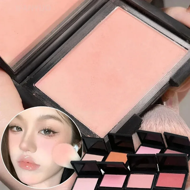 Monochrome Matte Blusher Palette Silky Touch Cheek Nude Peach Natural Makeup Lasting Low Saturation Powder Blusher Facial Rouge