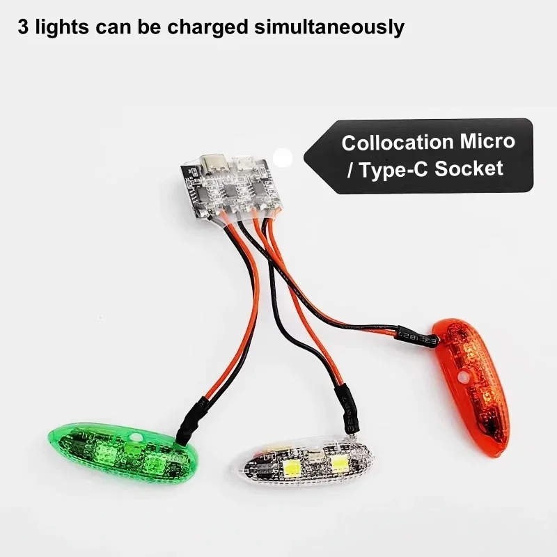 CRAZY LIGHT V3 Waterproof Wireless Navigation Light 3 modes LED For RC Model Aircraft Multiaxle Fixed-wing Night Flight Light