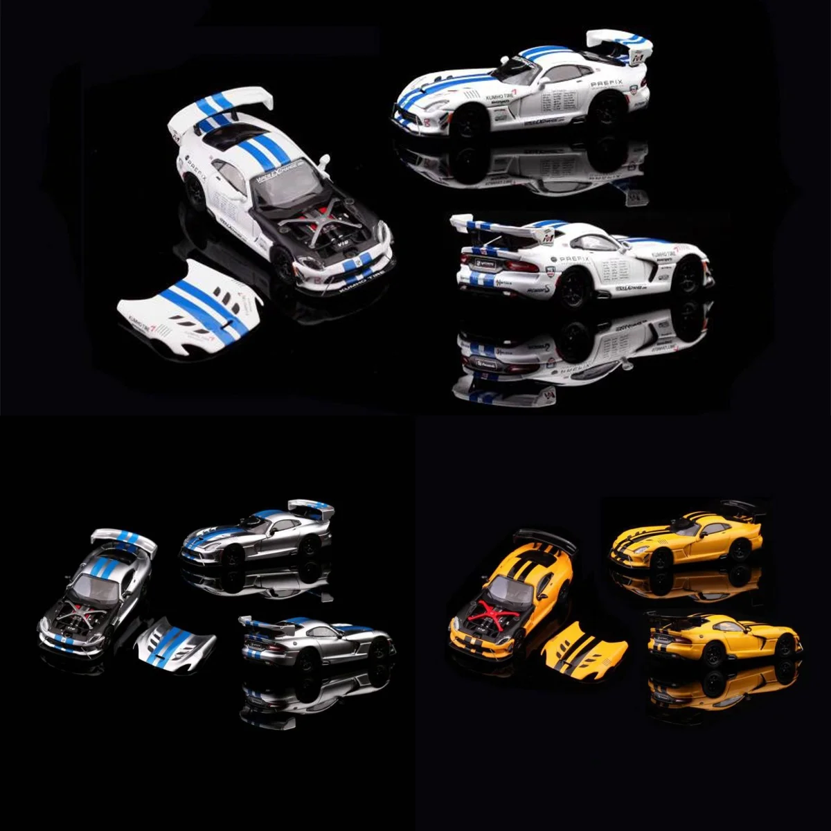 

Hone Model 1:64 Viper ACR New Magnetic Open Cover Alloy Car Model