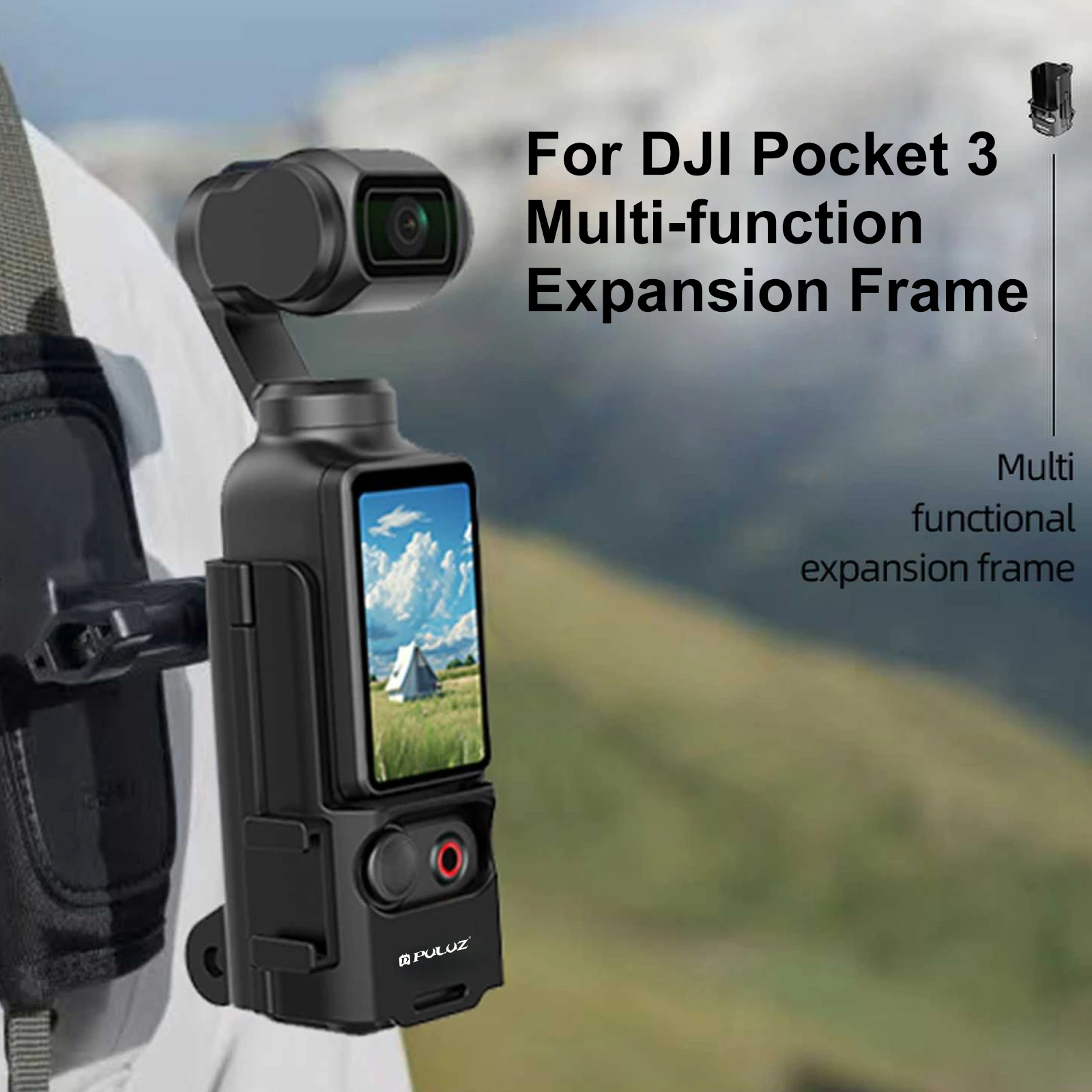 Puluz-dji osmo pocket 3用コールドシューアダプターブラケット、プラスチック保護フレーム、拡張拡張アクセサリー