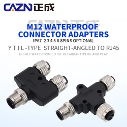Factory M12 Female to Male 2 3 4 5 6 8 Pins Type Connectors one into two Male Female Industrial NMEA 2000 Connectors