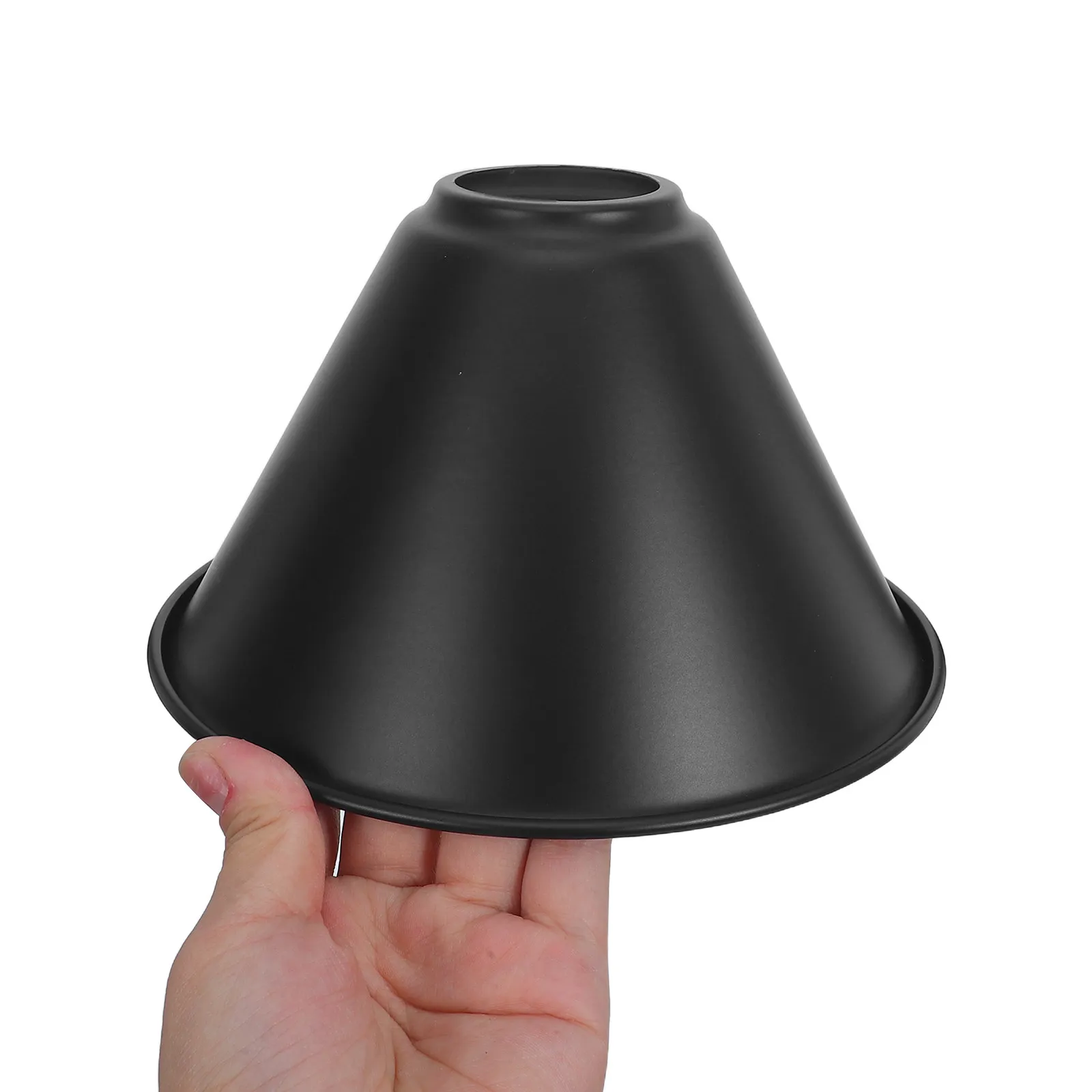 2Pcs Cone Pendant Lamp Shade Metal Hanging Lampshade Dining Kitchen Ceiling 42Mm Hole Light Cover Fixture Iron Matte Finish