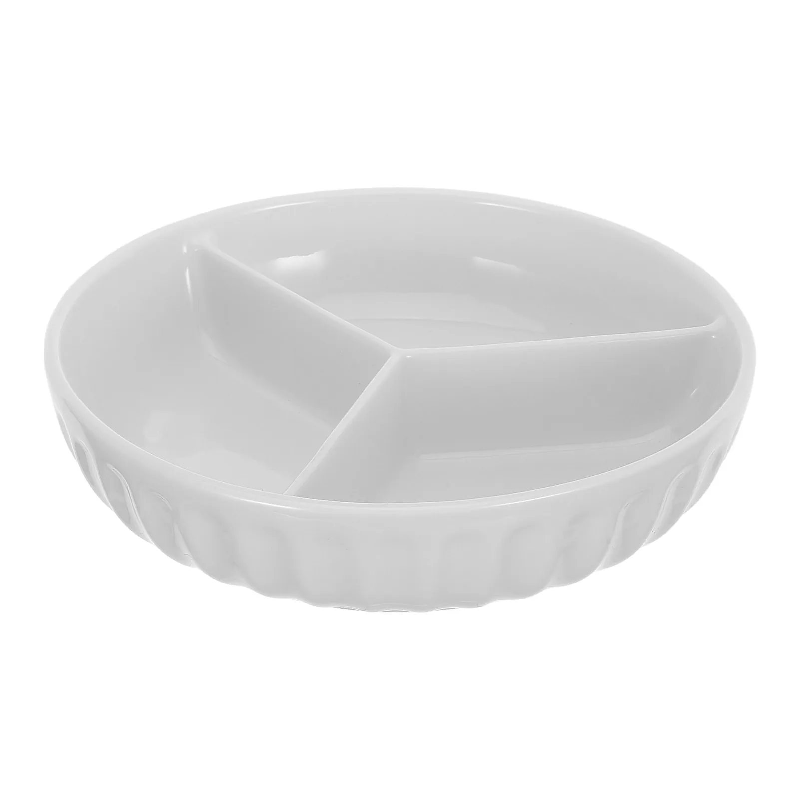 Ceramic Divided Cereal Bowl 7.7 Microwave Safe 3 Part Separated Breakfast Bowl Anti Soggy Ceramic Snack Yogurt Granola Ice Cream