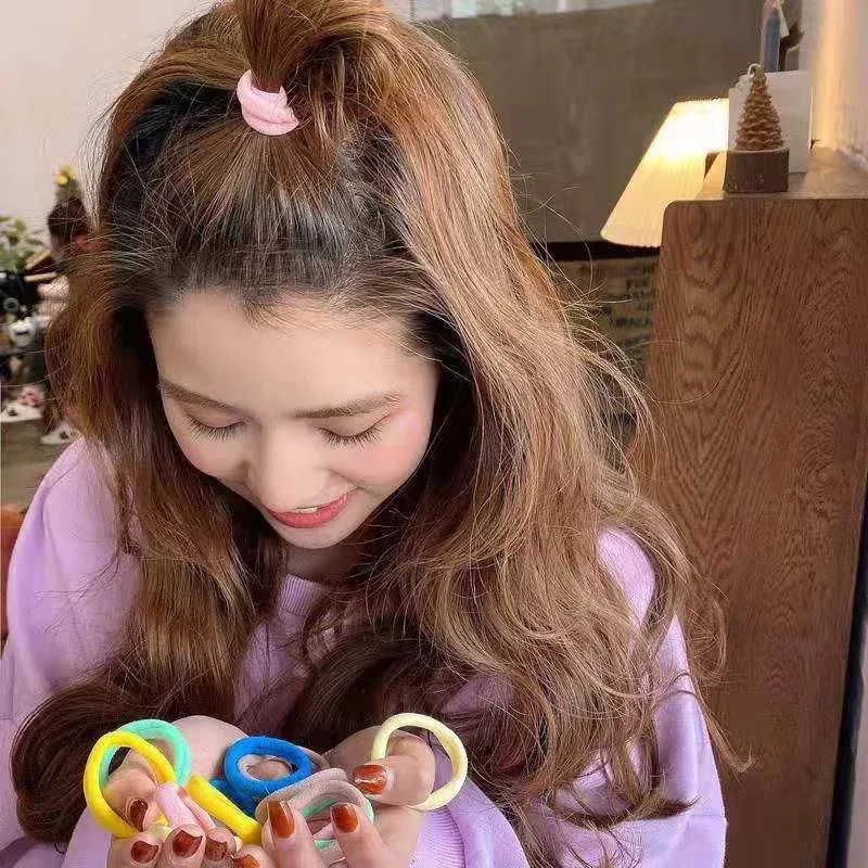 

Stylish And Simple Girls Cute Gradient Color Seamless Rubber Band Candy Color High Elasticity Hairtie Hair Accessories