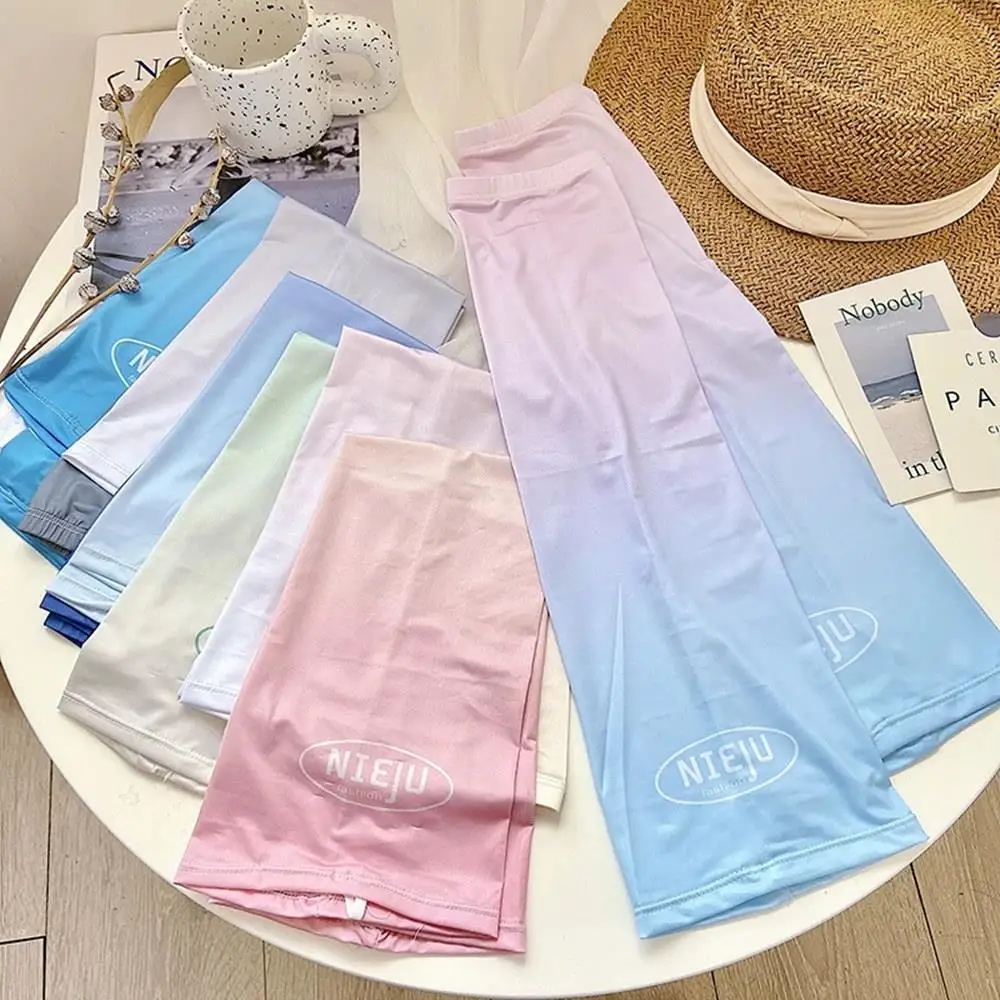 Manga de brazo holgada y transpirable para mujer, manga de seda helada para conducir, protección UV para ciclismo al aire libre, calentadores de brazos, guantes sin dedos, verano