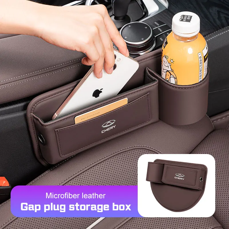 

2026 Leather Car Seat Sewn Gap Crevice Slot Storage Box Cup Holder Accessories For Chery Tiggo 7 8 Pro Plus Tiggo 2 3X 4 5X Car